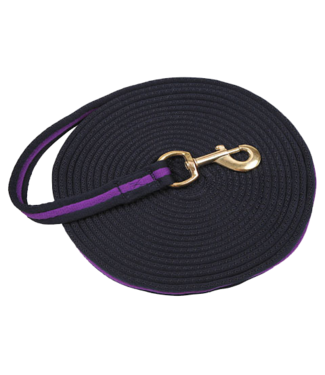 Merkloos Longeerlijn zwart soft 8 meter Paars