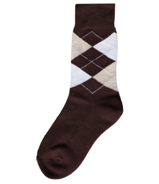 Merkloos Ruitersok bruin/beige/wit 43-46