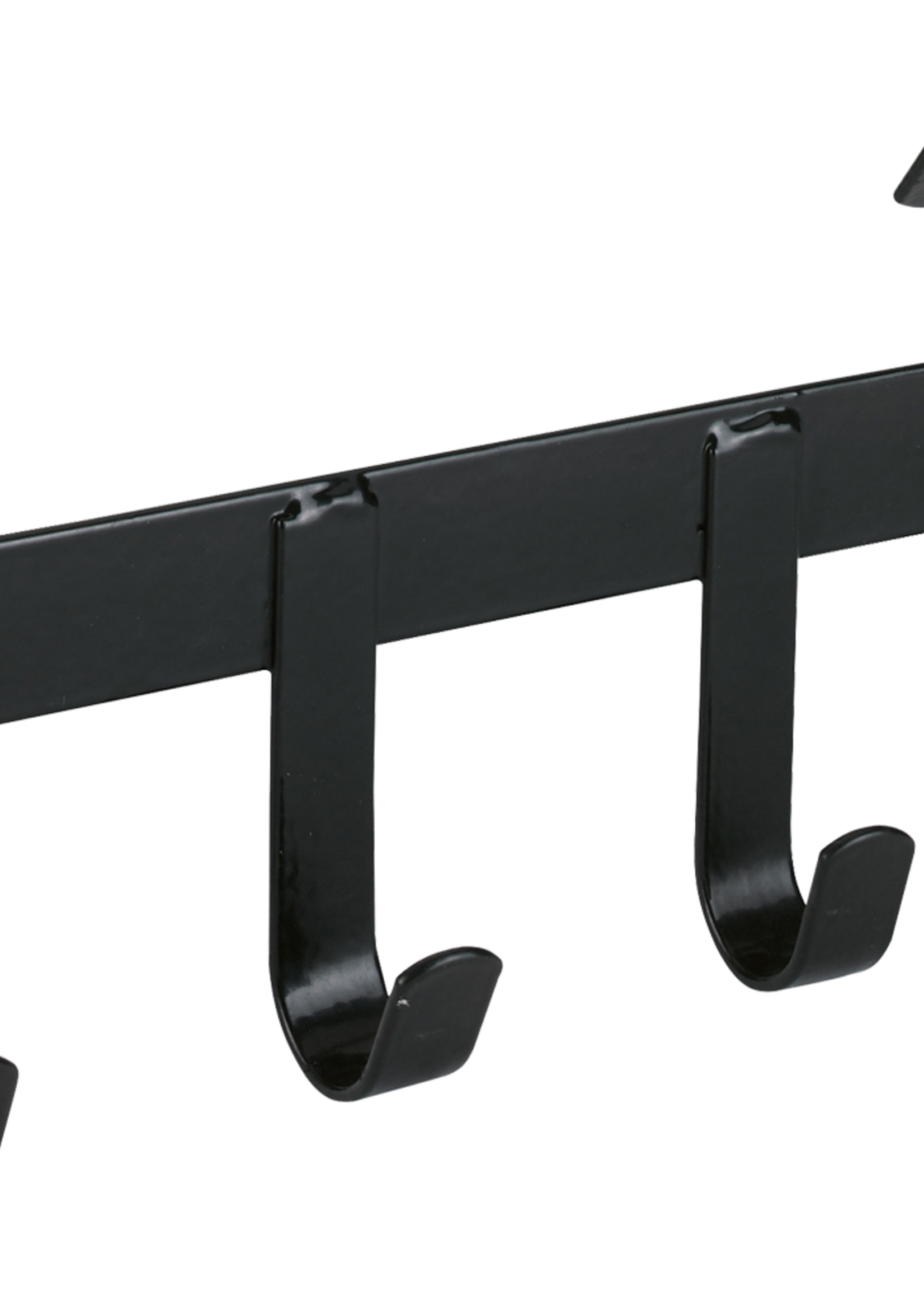 Merkloos Halsterhouder metaal met 4 ophanghaken zwart