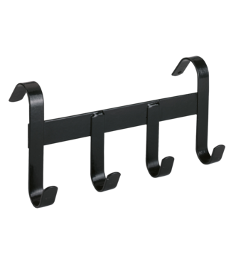 Merkloos Halsterhouder metaal met 4 ophanghaken zwart