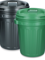 Merkloos Voerton met draaisluiting 40 liter Black Groen