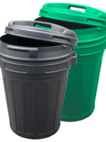 Merkloos Voerton met draaisluiting 70 liter Groen