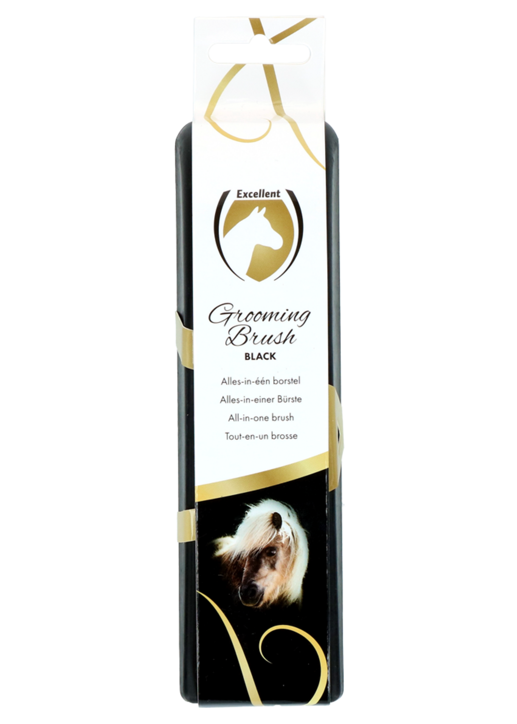 Excellent Horse Excellent Horse Grooming Brush M Zwart