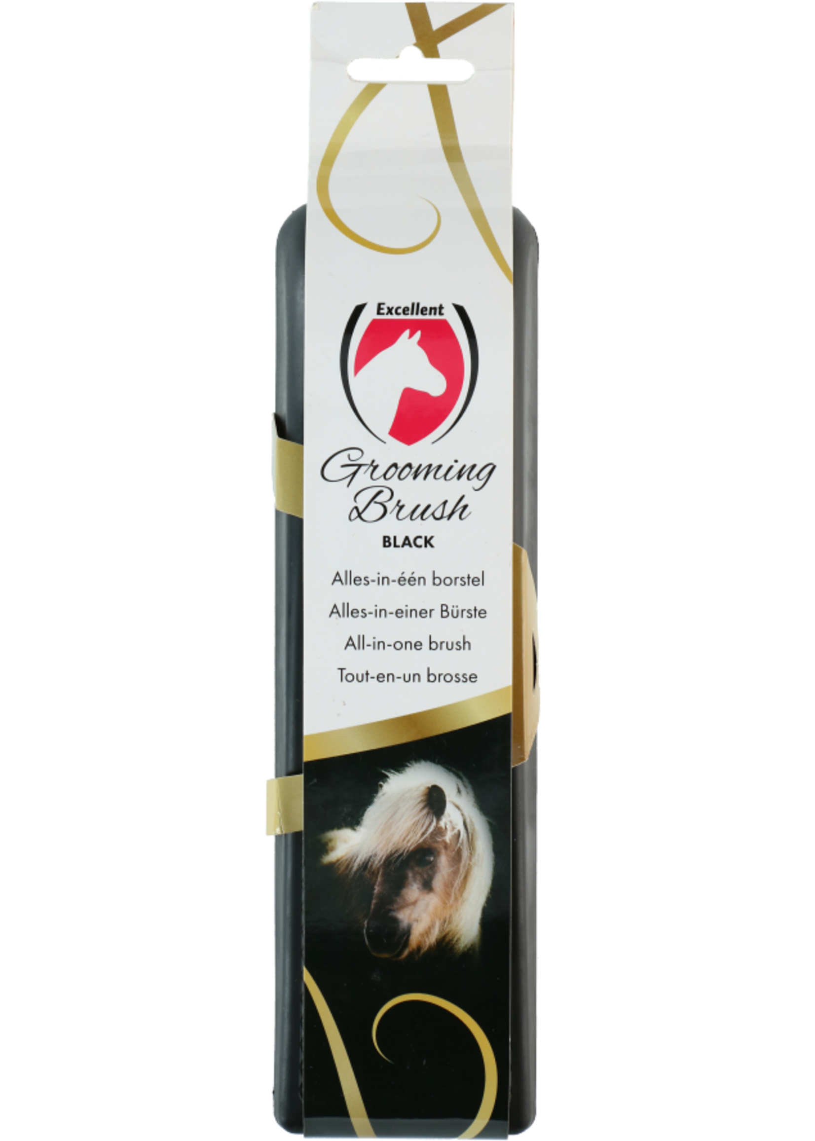 Excellent Horse Excellent Horse Grooming Brush L Zwart