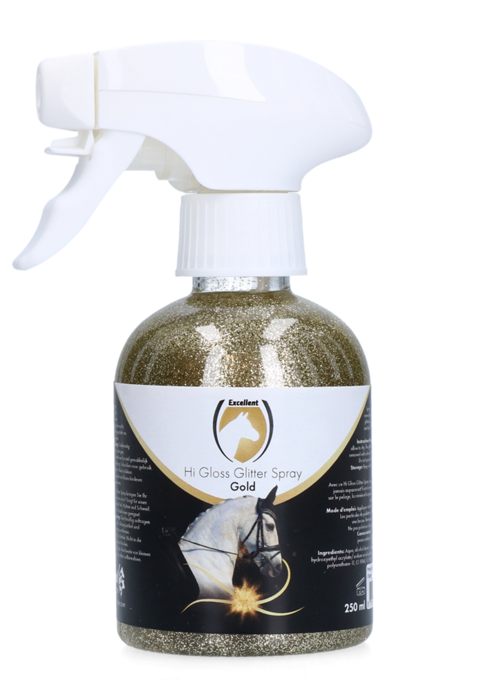 Excellent Horse Excellent Horse Hi Gloss Glitter Spray Gold 250 ml