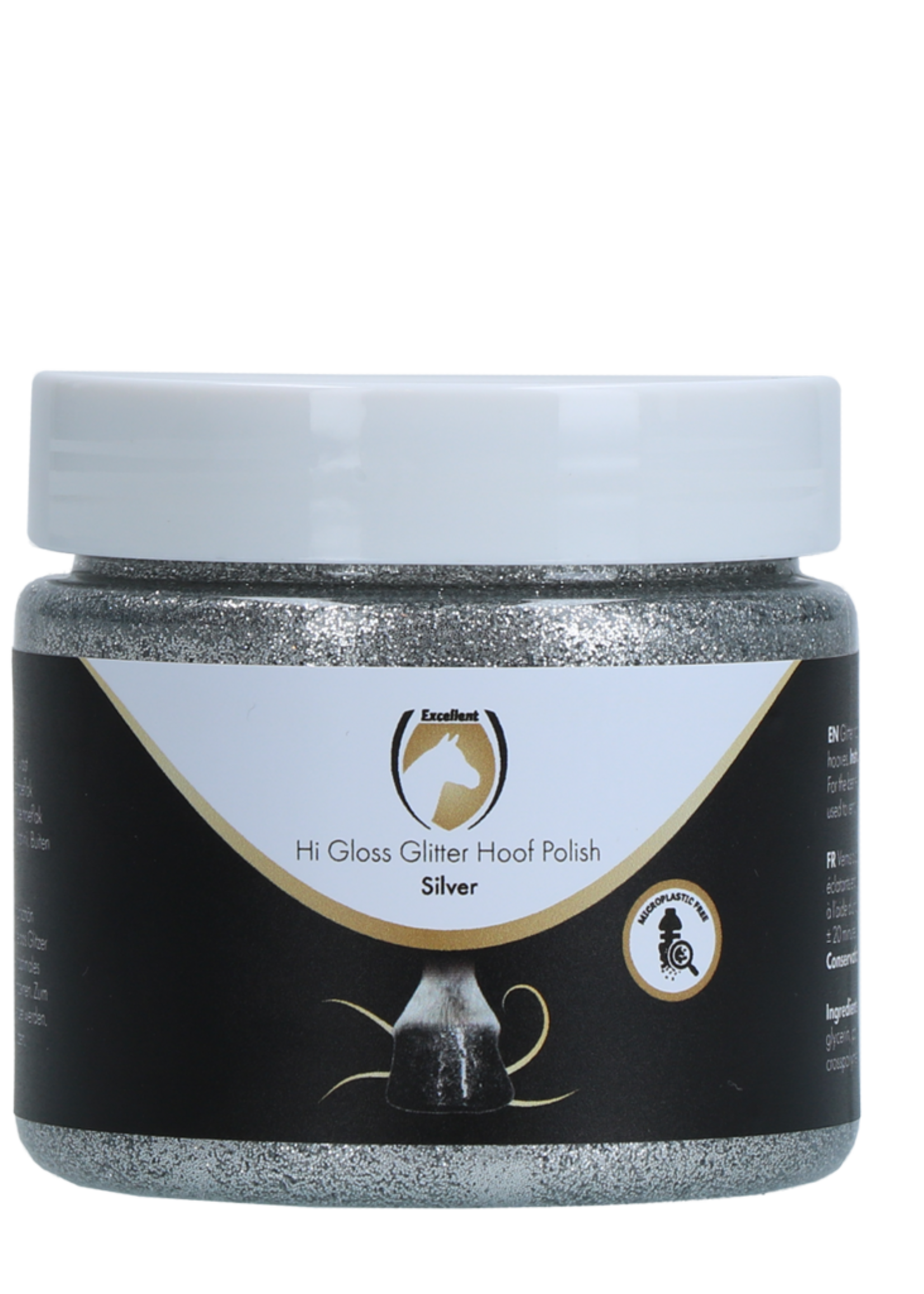 Excellent Horse Excellent Horse Hi Gloss Glitter Hoof Polish Silver 150 ml