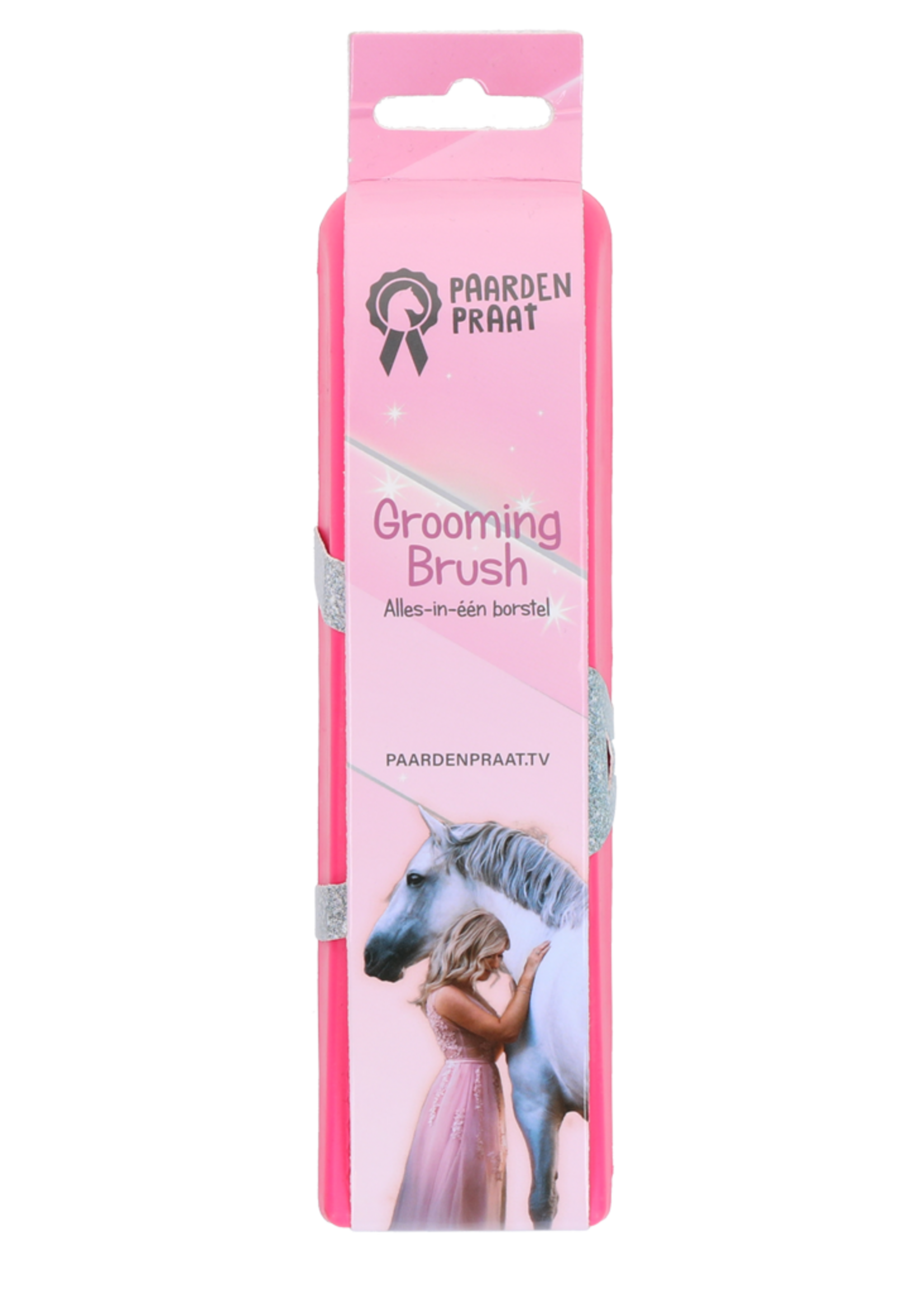 Paardenpraat TV Paardenpraat Grooming Brush Roze M