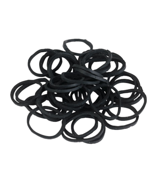 Merkloos Elastiekjes rubber zwart