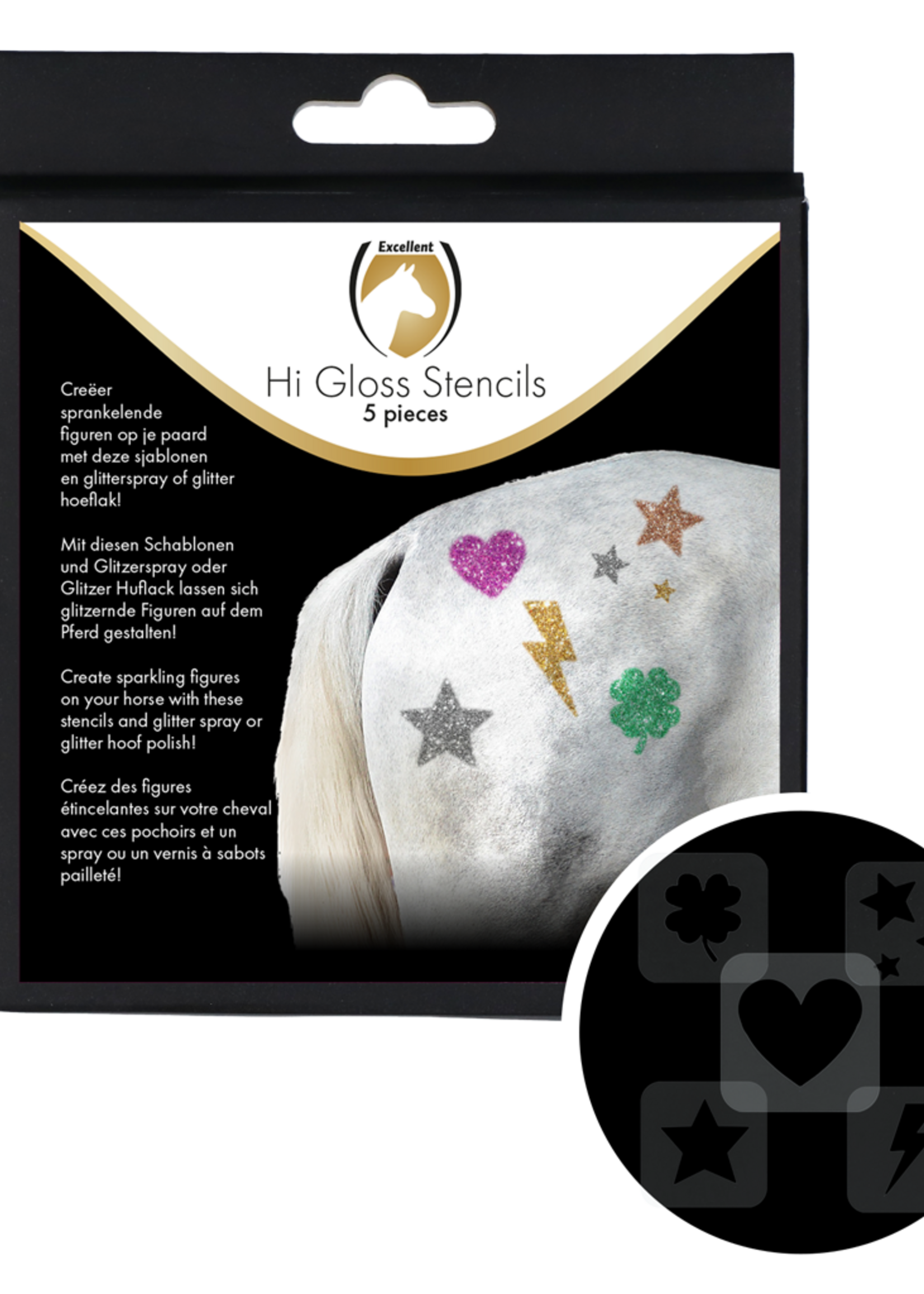 Excellent Excellent Horse Hi Gloss Stencils 5 stuks