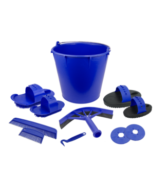 Vplast Poetsset van 10 items in emmer Blauw