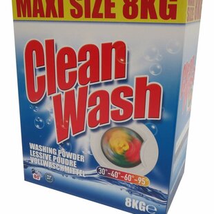 Clean Wash Laundry Powder 8 kg | ± >80 Washes | Powerful & Eco-Friendly for White and Colored Laundry | Detergent