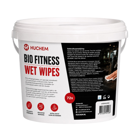 Huchem Fitness Wet Wipes Pro Bio / 72 Wipes Bucket