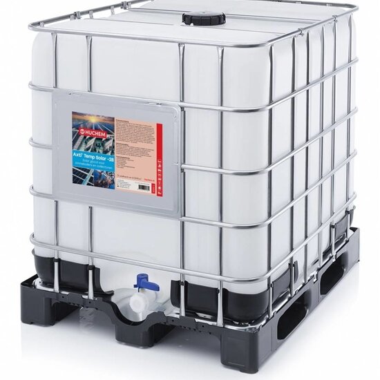 Huchem Solar Propylene Glycol -28°C - Heat Transfer Fluid for Solar Thermal Systems - 1000L IBC