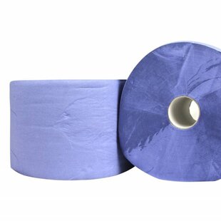 Industrial Wiping Paper Roll Blue 2-Ply - 28 cm x 400 m - 2 Rolls - Premium