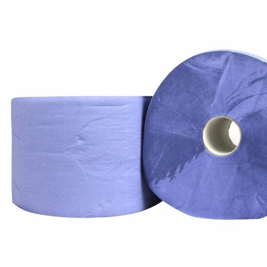 Huchem Industrial Wiping Paper Roll Blue 2-Ply - 28 cm x 400 m - 2 Rolls - Premium