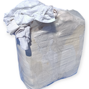 White Cleaning Cloths 10kg - Industrial Wiping Rags - Recycled Cotton