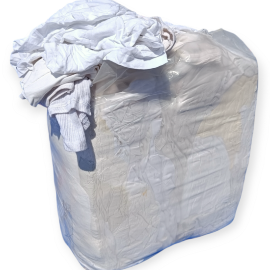 White Cleaning Cloths 10kg - Industrial Wiping Rags - Recycled Cotton