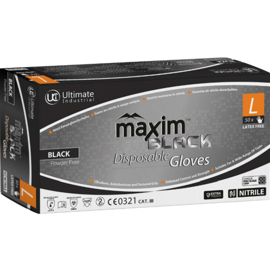 Huchem DG-Maxim™-BK - Heavy Duty Black Fishscale 6Mil Box of 50