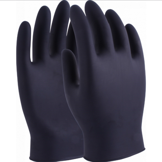 Huchem Hantex Nova-BLK - 4mil Premium Black Nitrile Powderfree Box of 100