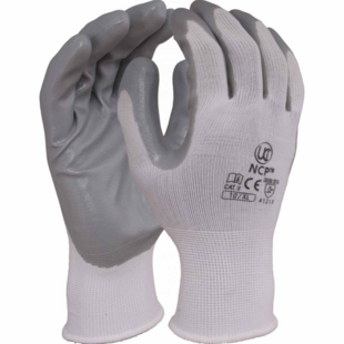 NCP - Nitrile Palm Coating White/Grey Glove