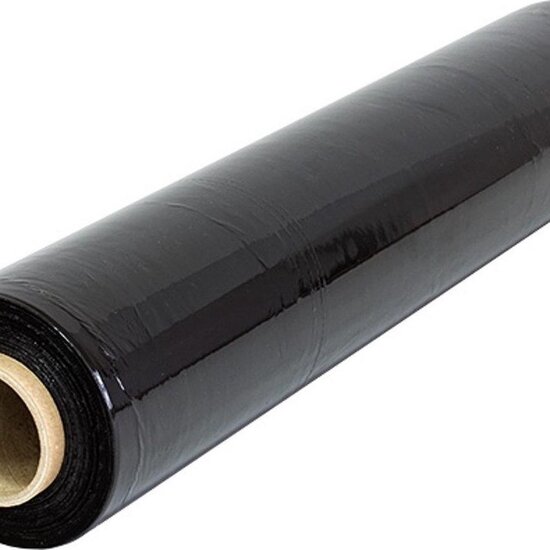 Huchem Hand stretch wrap | 50 cm x 300 meters | Black | Stretch film | Wrapping film | Pallet wrap