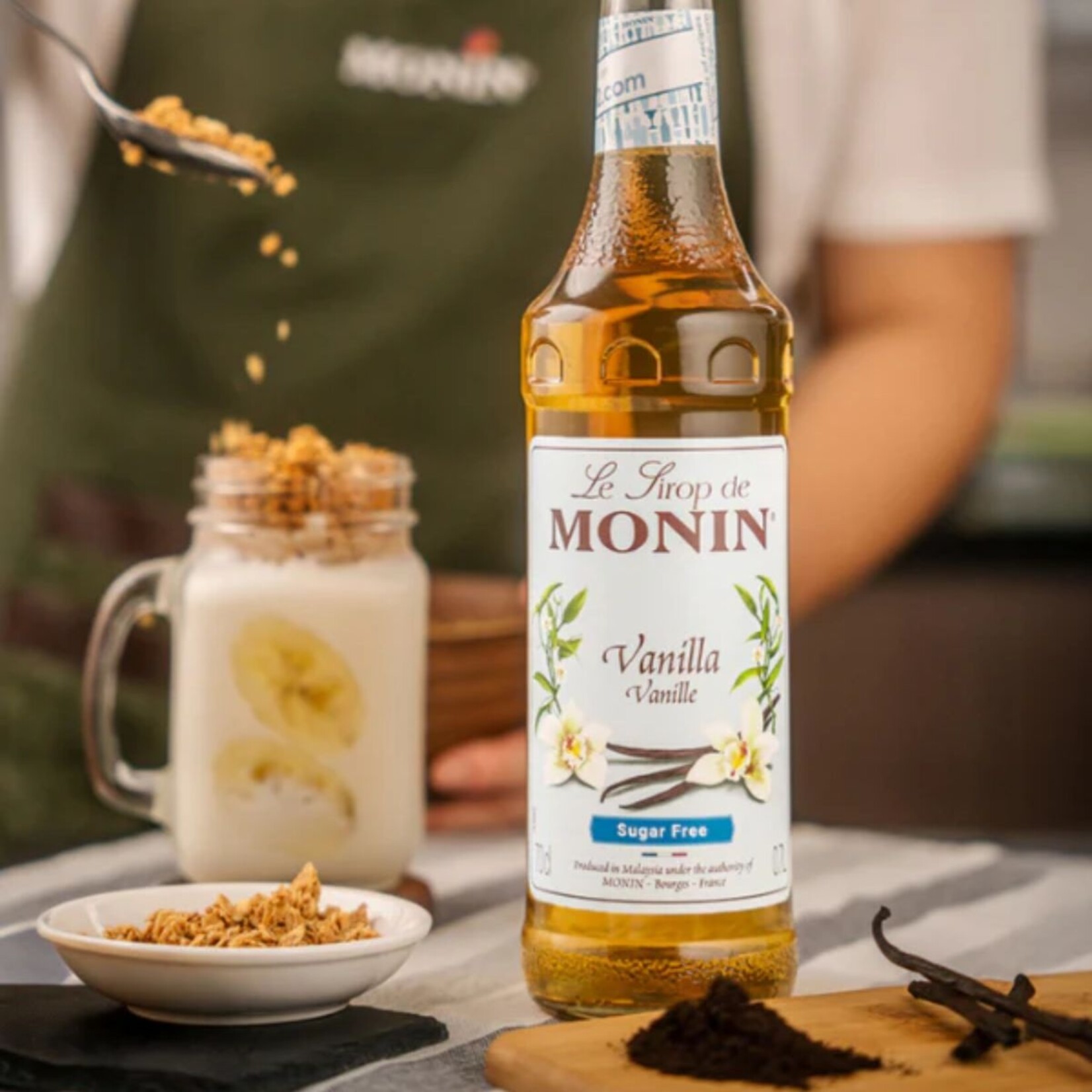 MONIN  Vanille Siroop Suikervrij âRomige vanillesmaak zonder suiker