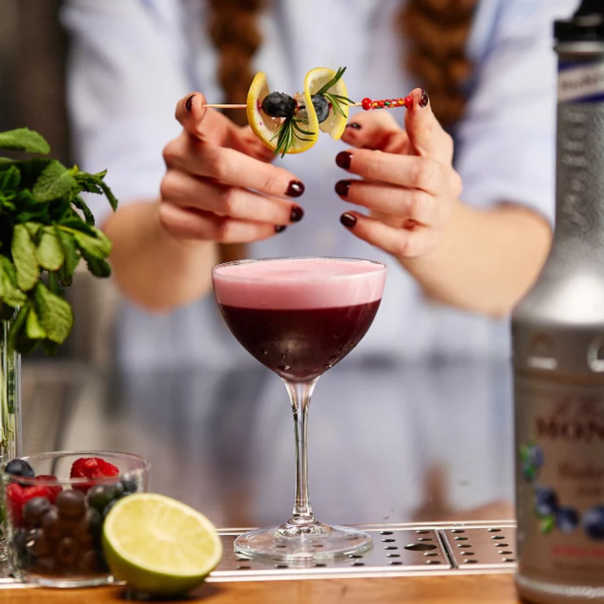 Blueberry Maple spice mocktail maken