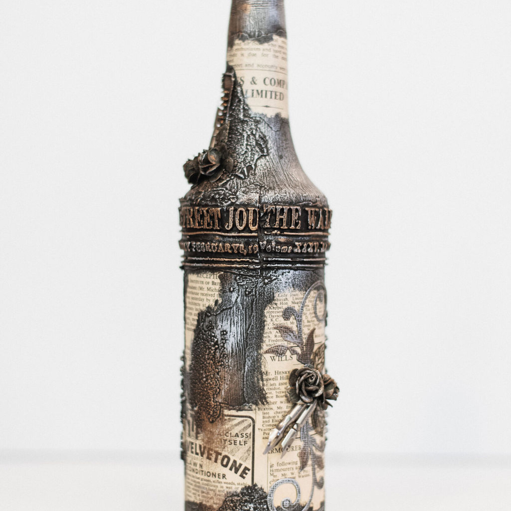 The Writer's Relic – Handgemaakte Mixed Media Sierfles