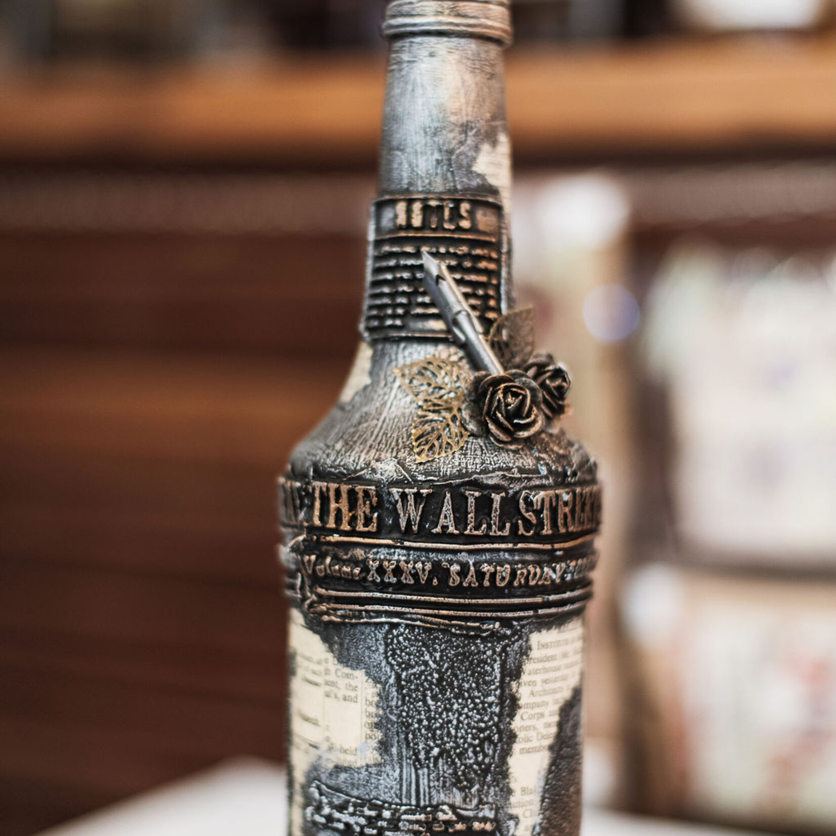 The Writer's Relic – Handgemaakte Mixed Media Sierfles