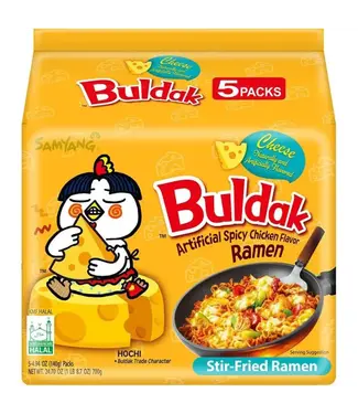 Buldak Buldak Noodles Cheese Hot Chicken 5-Pack
