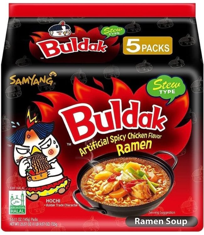 Samyang Heet Kippen Ramen Stoofpot 145gx5