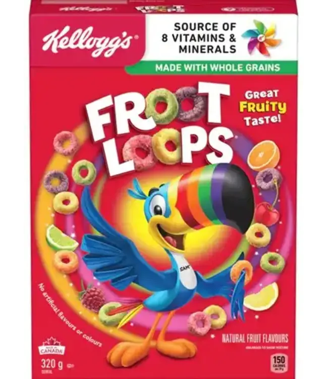 KELLOGG'S FROOT LOOPS 320G PER PAK