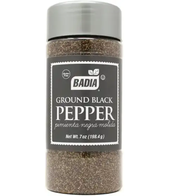 BADIA BLACK PEPPER GROUND 7OZ PER STUK