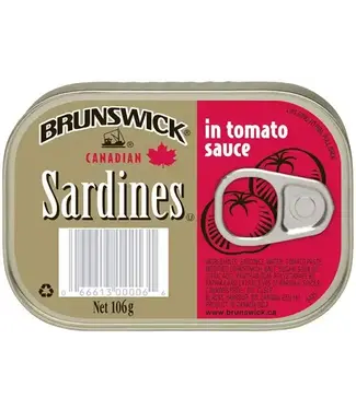 Brunswick OLIE SARDIEN BRUNSWICK IN TOMATO SAUCE 106G PER BLIK