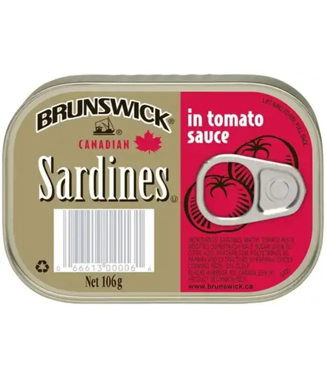 OLIE SARDIEN BRUNSWICK IN TOMATO SAUCE 106G PER BLIK