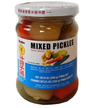 Mee Chung MIX PICKLES GLAS mee chun 250G PER FLES