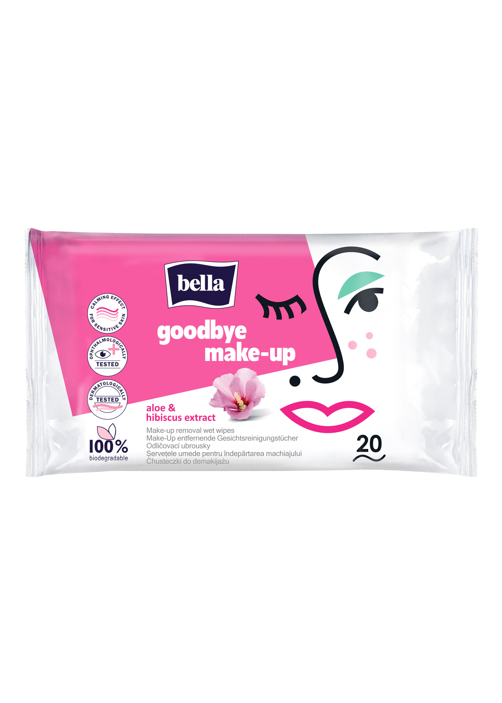 BELLA MAKE UP REMOVAL WET WIPES HIBISCUS & ALOE