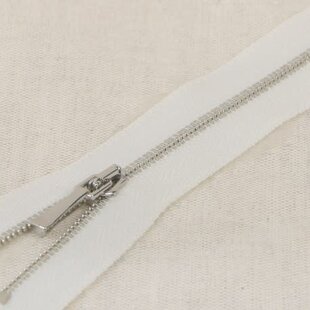 Fijne metalen rits - wit zilver 501