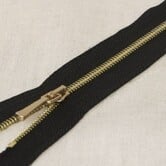 Fijne metalen rits - zwart goud 980