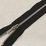 Fijne metalen rits - zwart zilver 580