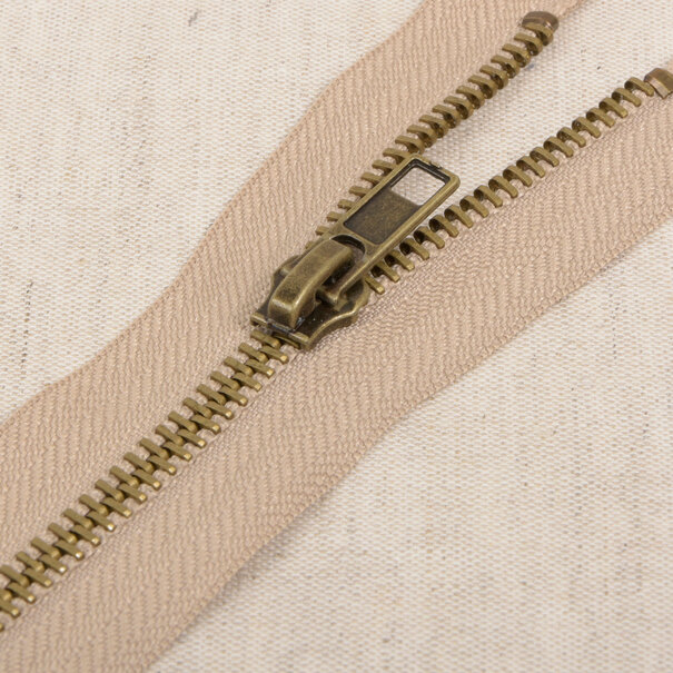 Metalen rits deelbaar - beige 573