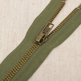 Metalen rits deelbaar - legergroen 566