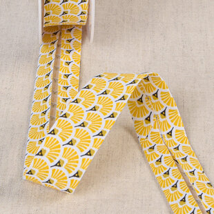 Biais breed eventails - geel 52