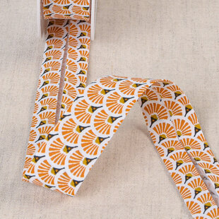 Biais breed eventails - oranje 85