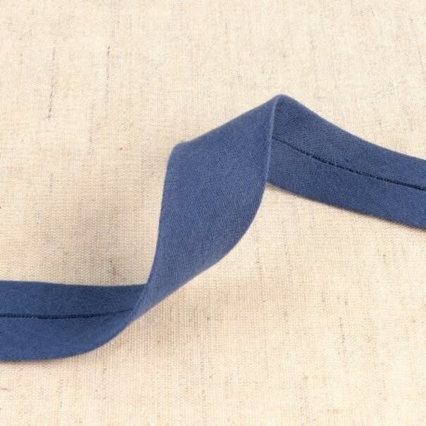 Biais double gauze - marineblauw 23