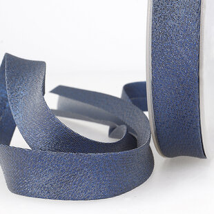 Biais metallic - marineblauw 23