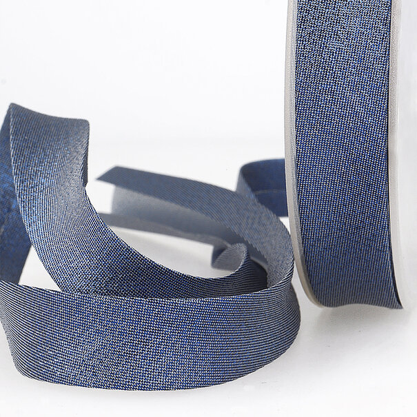 Biais metallic - marineblauw 23
