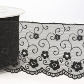 Broderie op tule - zwart 14