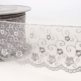 Broderie op tule - heldergrijs 31