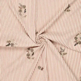 Crinkle stripe embroidery - roze